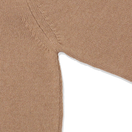 【干場別注】カシミヤミドルゲージ コマンドニット キャメル