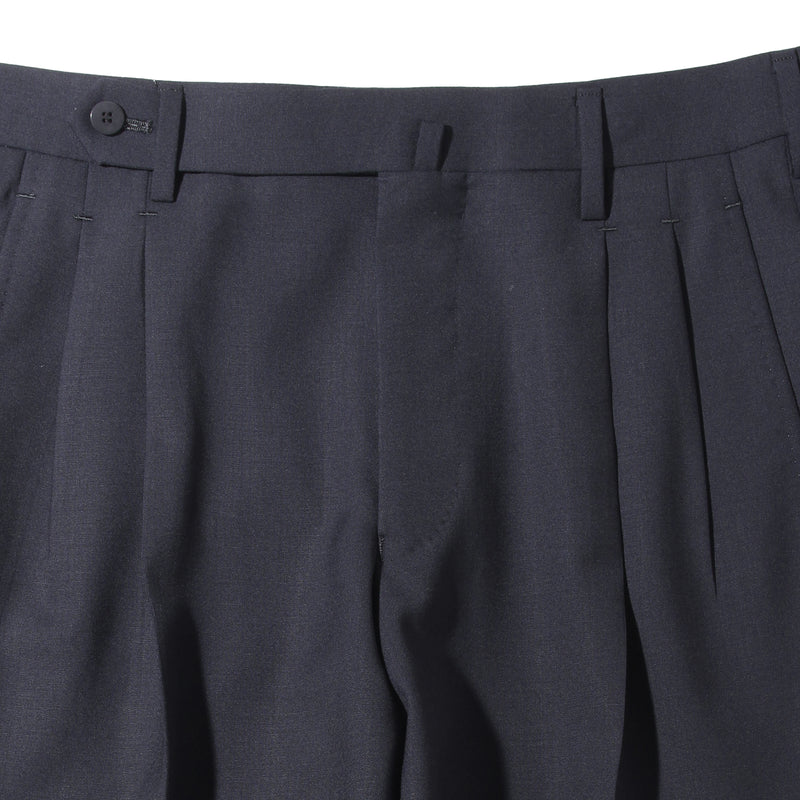 干場別注 2プリーツ　ウールパンツ ネイビー