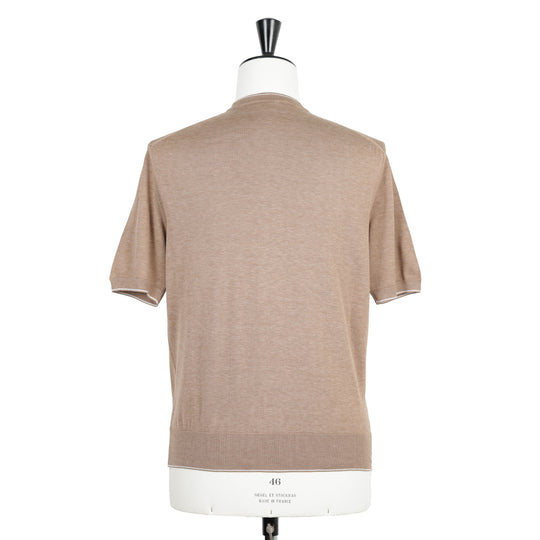 クルーネックニット ライトブラウン