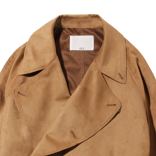 トレンチコート フェイクスエード モカ