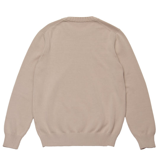 8G ソフトコットン リブ クルーネック L/SLV ベージュ