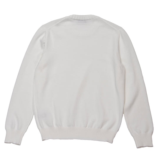 8G ソフトコットン リブ クルーネック L/SLV ホワイト