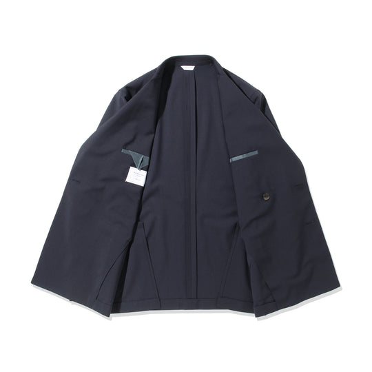 ウールストレッチ4Bダブルジャケット ネイビー