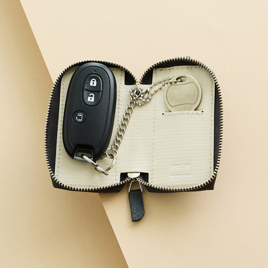 Key Case キーケース 111 グレー＆オフホワイト