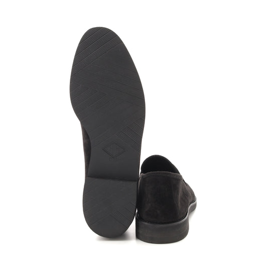 ヤヌスカーフ スエード アンライニング コインローファー ブラック