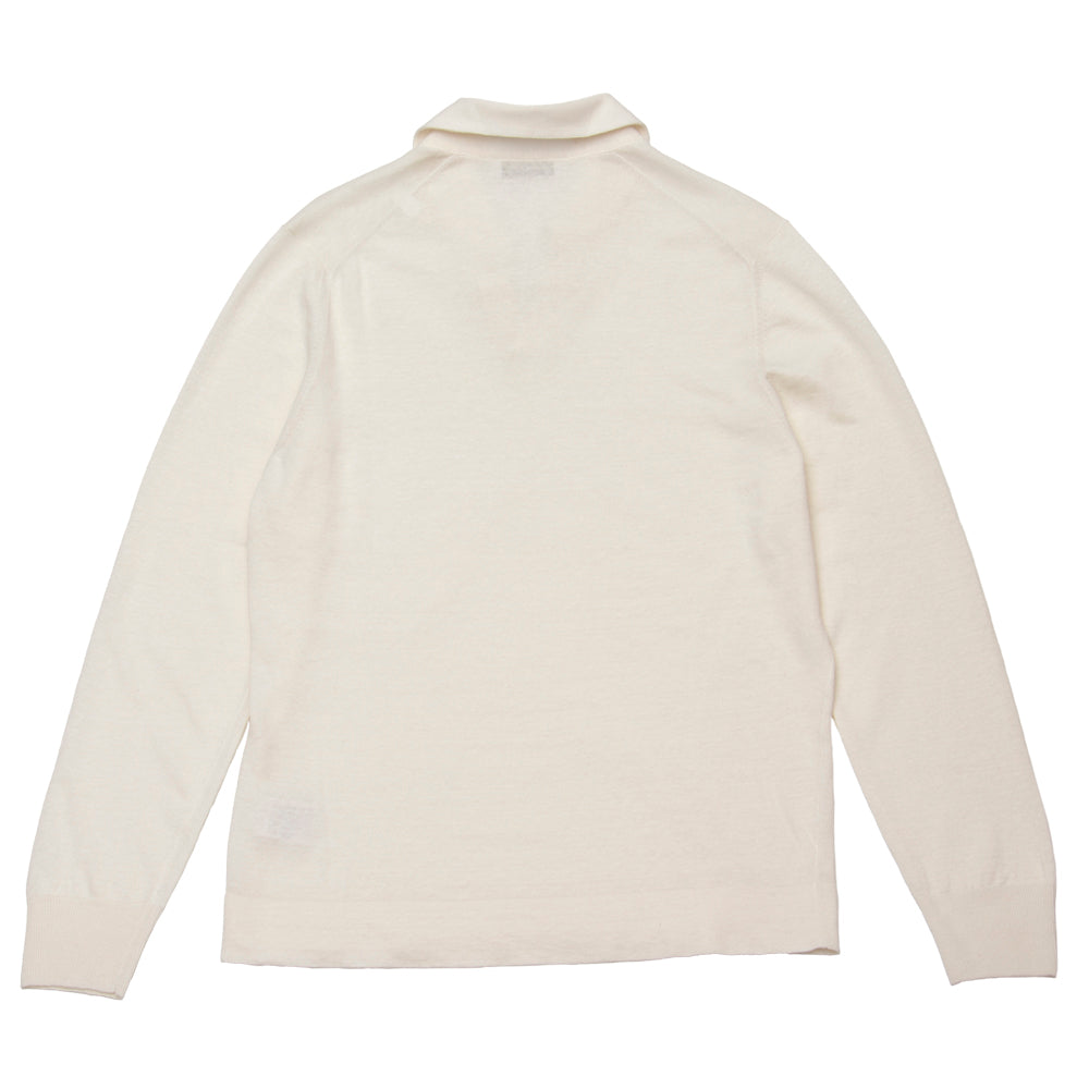 美品　パラスパレス　コットン　スキッパーシャツ　シェルボタン　L リネンコットン スキッパー L/SLV ホワイト – MINIMAL WARDROBE