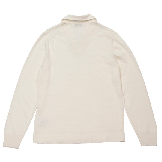 リネンコットン スキッパー L/SLV ホワイト