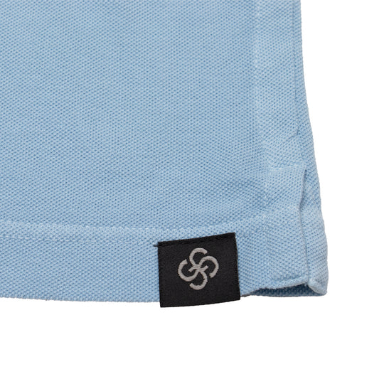 鹿の子 製品染め ポロシャツ S/SLV サックス