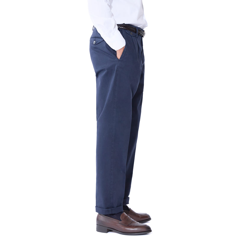 26AW BG02 コットンストレッチ 2プリーツパンツ ネイビー – MINIMAL
