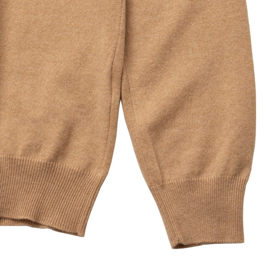 カシミヤ　ハーフジップ キャメル