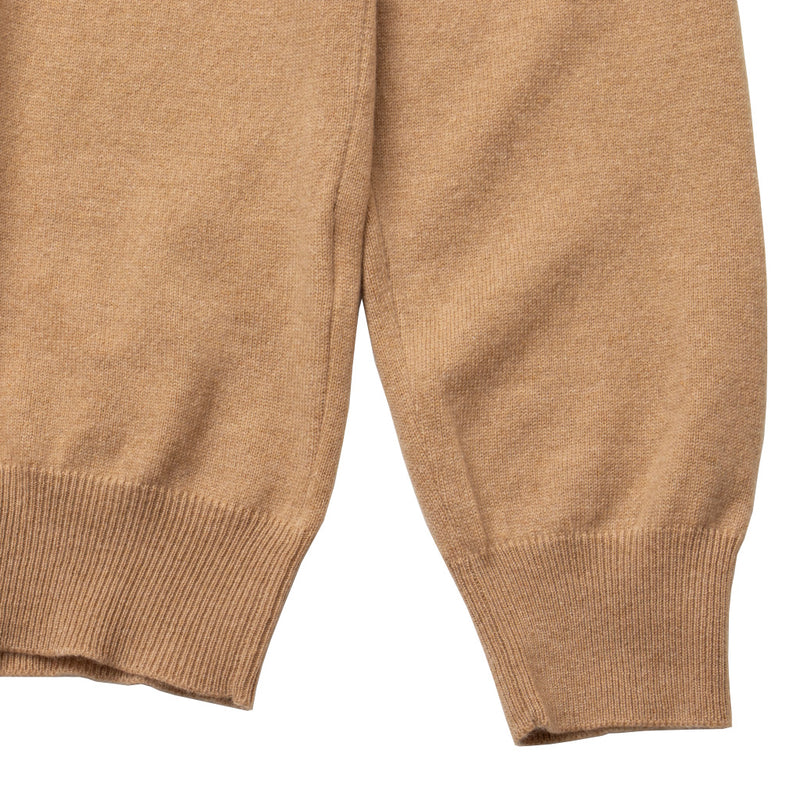 カシミヤ　ハーフジップ キャメル