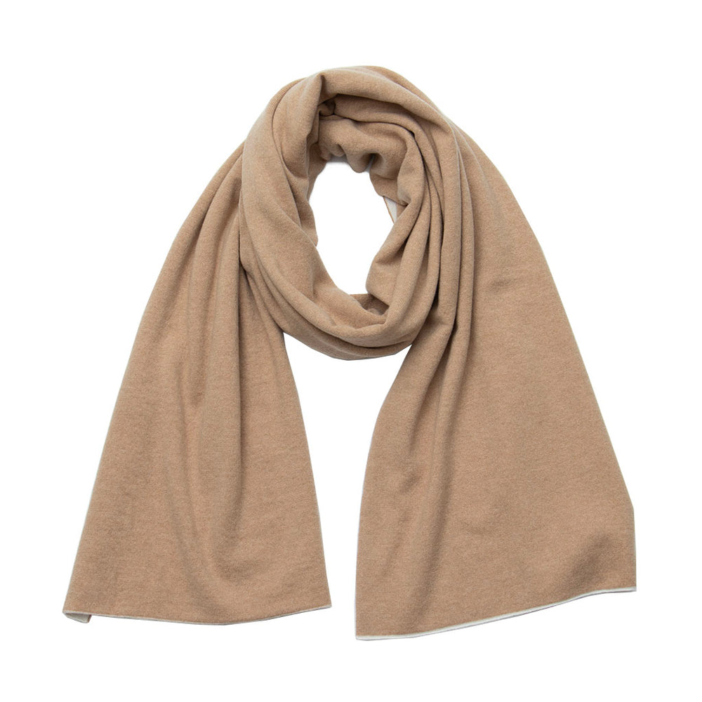 カシミヤ ストール WHT×CAMEL – MINIMAL WARDROBE（ミニマルワードローブ）