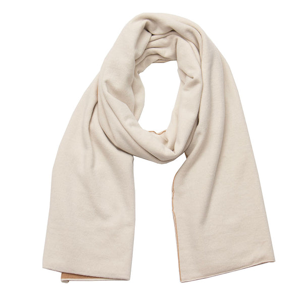 カシミヤ　ストール WHT×CAMEL
