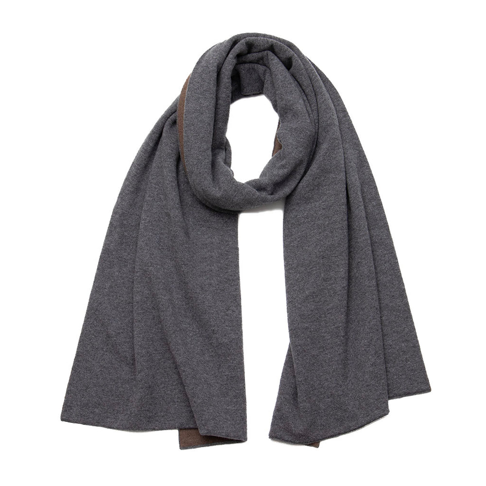 カシミヤ ストール GRAY×BROWN – MINIMAL WARDROBE