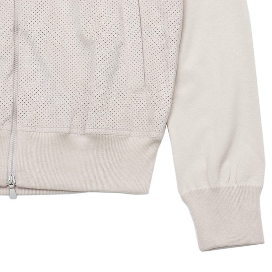 パンチングアルカンターラ Wジップ ブルゾン L/SLV グレージュ