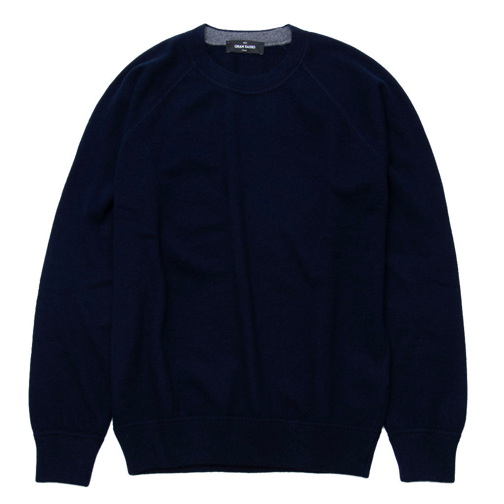 極美品クリーニング済】GRAN SASSOダークネイビーモクネックセーター46