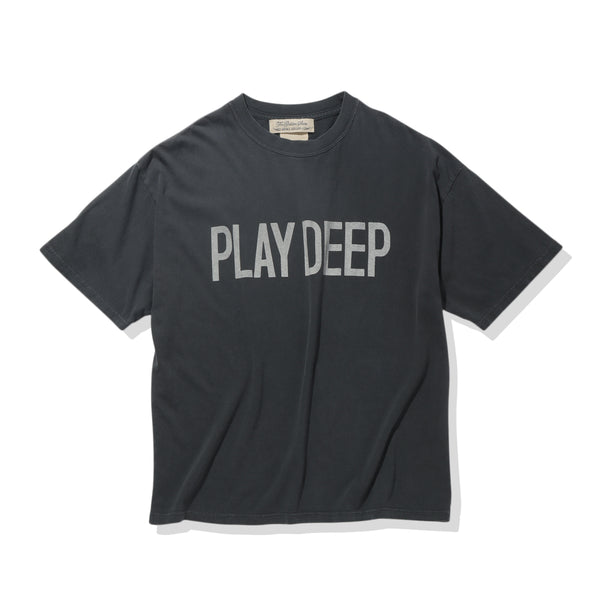 HARD SP加工20/-天竺BIGサイズT(PLAY DEEP) ブラック