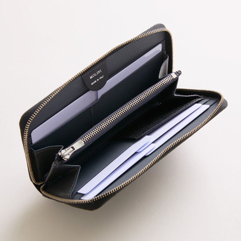 【隊長】ウォレット Mini Round Zip Long Wallet 長財布 409 ブラック＆グレー – MINIMAL