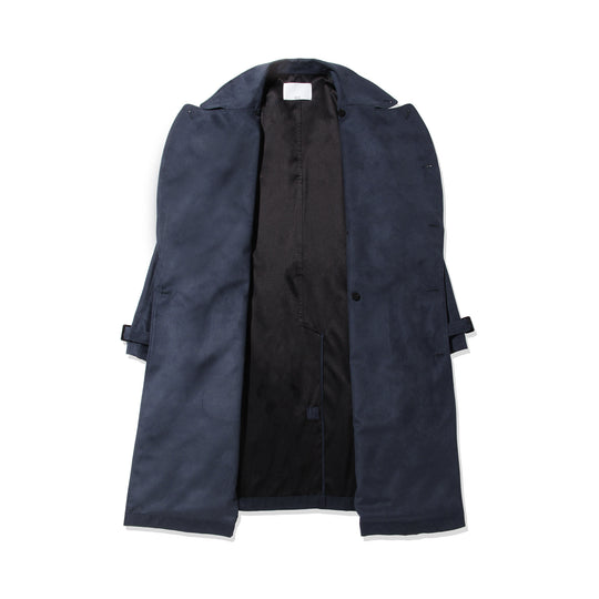 トレンチコート フェイクスエード ネイビー