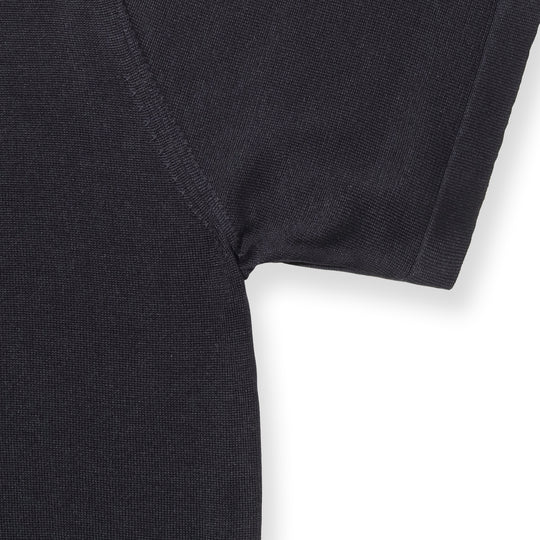 14ゲージウォッシャブルシルク ニットTシャツ ブラック