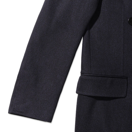 【干場別注】ストレッチカバートクロスダブルチェスターコート ネイビー