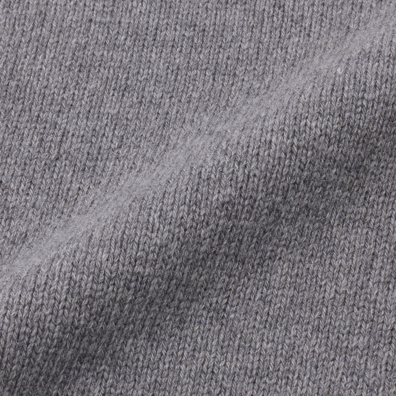 【干場別注】カシミヤミドルゲージ コマンドニット グレー