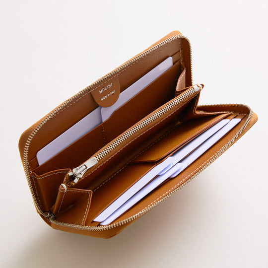 Mini Round Zip Long Wallet 長財布 409 キャメル