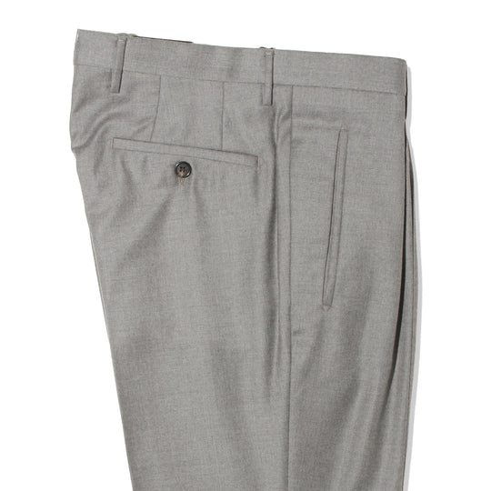 テーパードフィット1プリーツパンツ ライトグレー