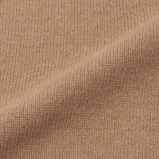 【干場別注】カシミヤミドルゲージ コマンドニット キャメル