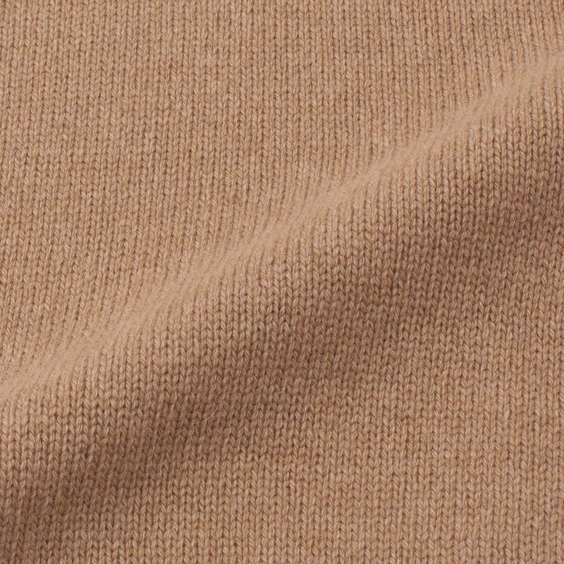 【干場別注】カシミヤミドルゲージ コマンドニット キャメル
