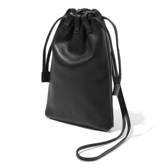 Coulisse 巾着袋 サドルレザー ブラック