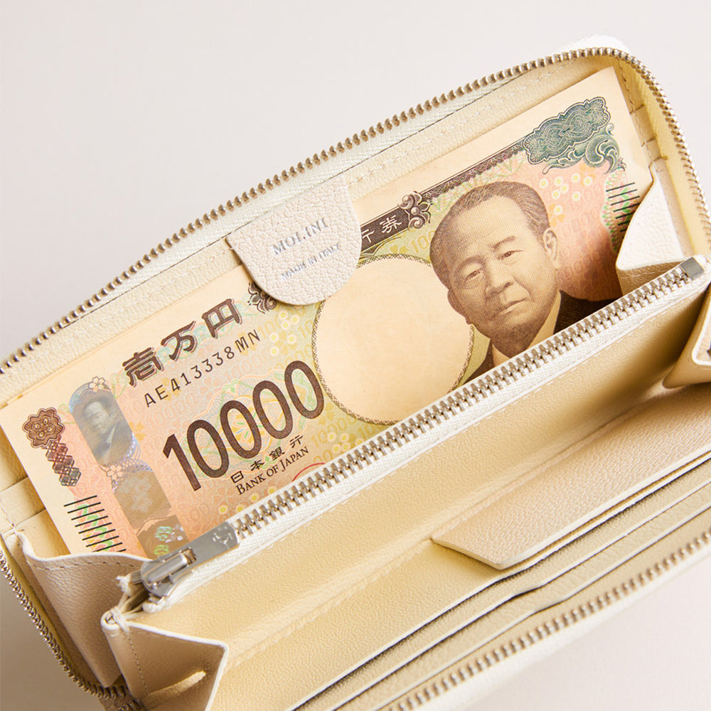 Mini Round Zip Long Wallet 長財布 409 オフホワイト – MINIMAL WARDROBE