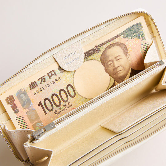 Mini Round Zip Long Wallet 長財布 409 オフホワイト