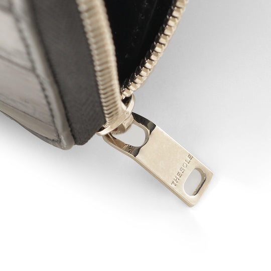 クロコダイル L字ロングジップウォレット ブラック