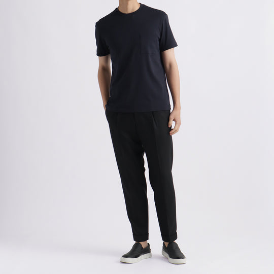 【リニューアルモデル】SUVIN PLATINUMテーラードポケットTシャツ ネイビー