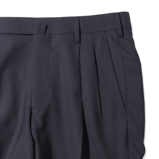 干場別注 2プリーツ　ウールパンツ ネイビー