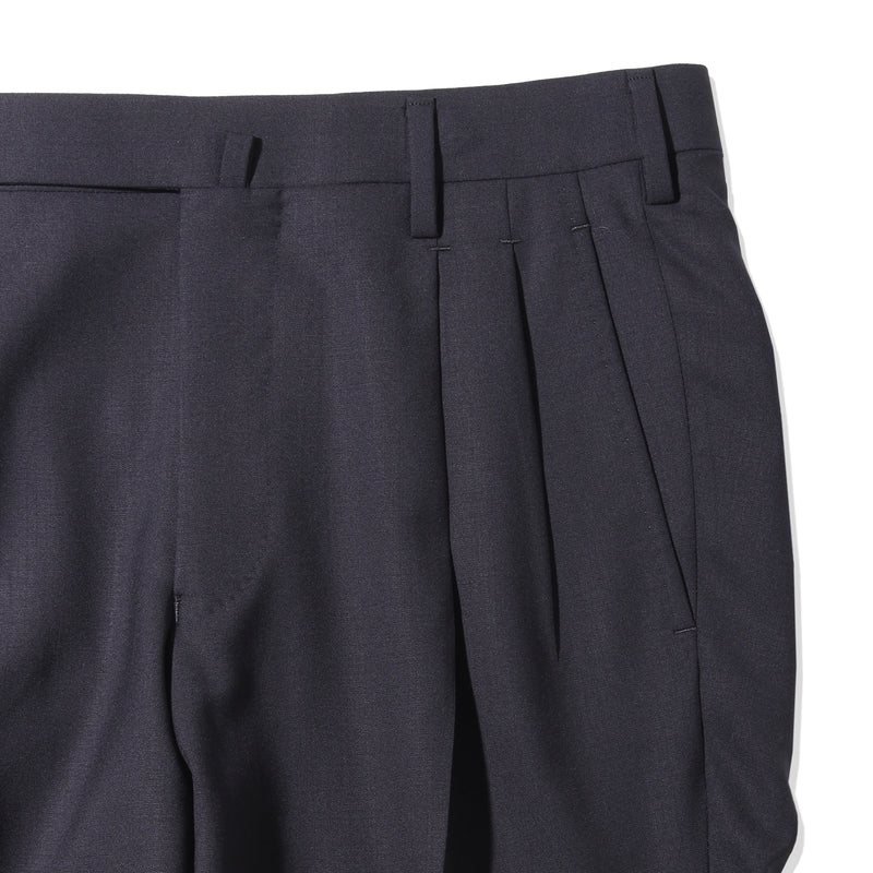 干場別注 2プリーツ　ウールパンツ ネイビー