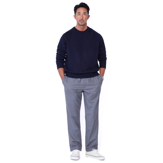 【干場義雅×DRESSTERIOR】ウールカシミヤクルーネックニット ネイビー