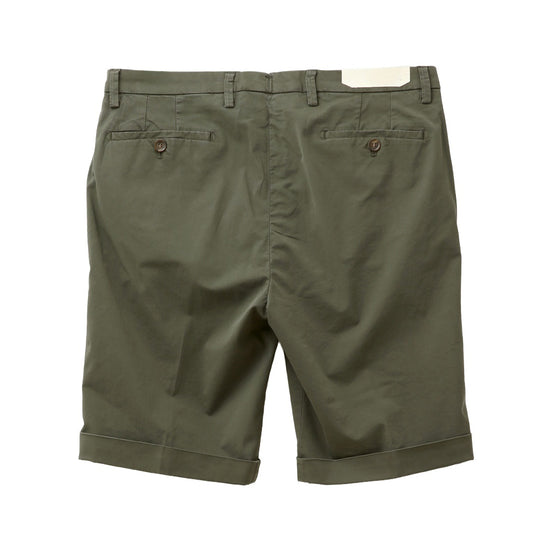 BG101 1プリーツ コットンストレッチ ショートパンツ カーキ