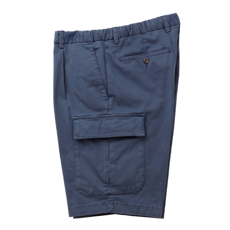 NEWPORT コットンストレッチ スリムカーゴ ショーツ ネイビー