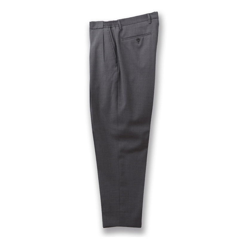 26SS PORTOBELLO ZIGNONE ウール ボックスプリーツ テーパードパンツ