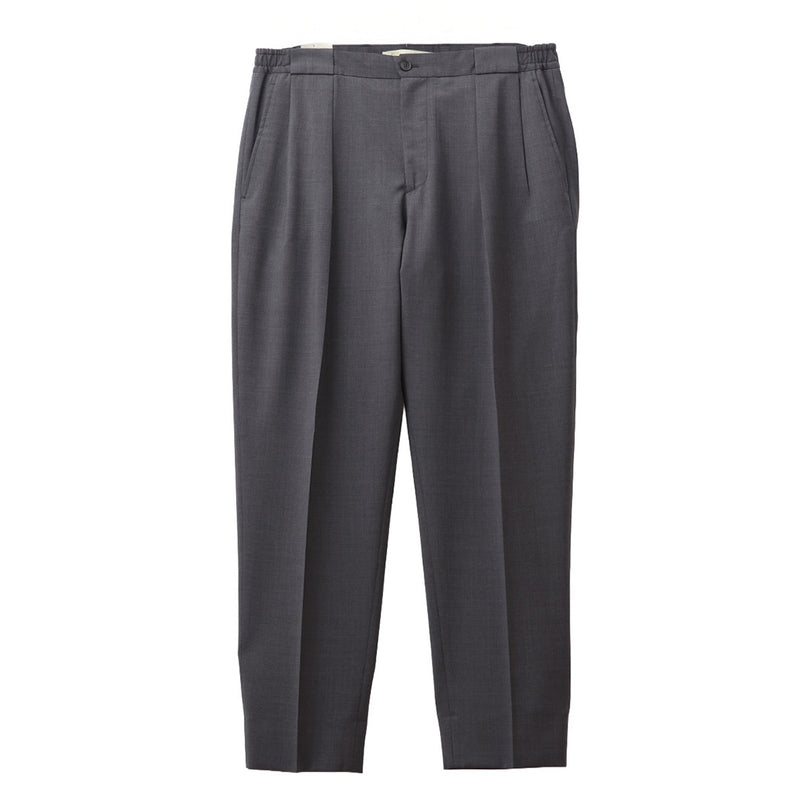 26SS PORTOBELLO ZIGNONE ウール ボックスプリーツ テーパードパンツ