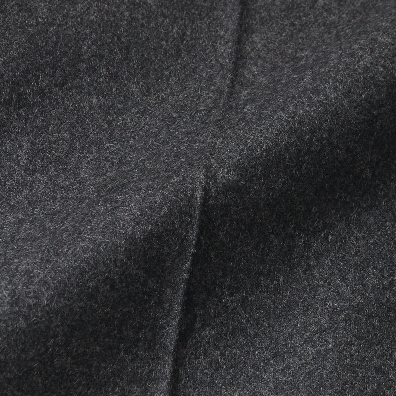 ARECHI ウールカシミヤナイロンストレッチ 1プリーツテーパードパンツ チャコールグレー