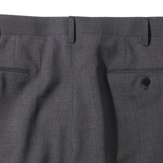 干場別注 2プリーツ　ウールパンツ チャコールグレー