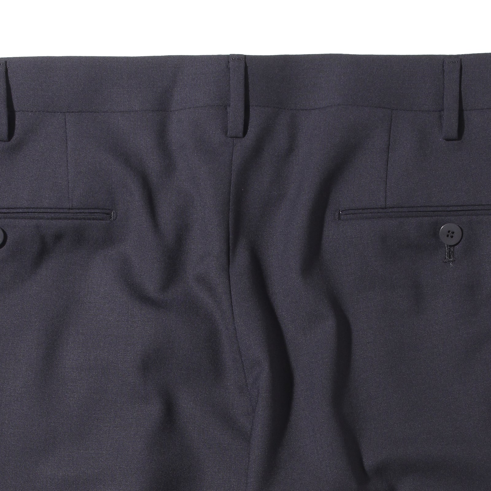 干場別注 2プリーツ ウールパンツ ネイビー – MINIMAL WARDROBE
