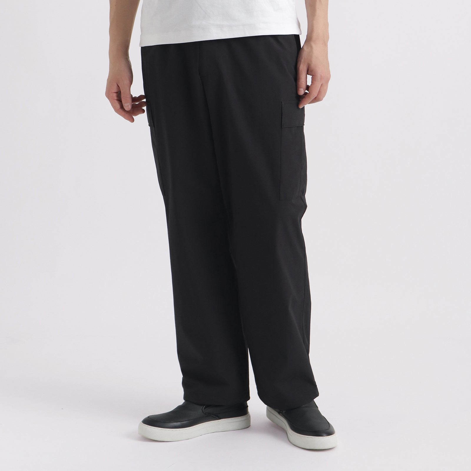 テックスナイロン2WAYストレッチ ミリタリーカーゴパンツ ブラック