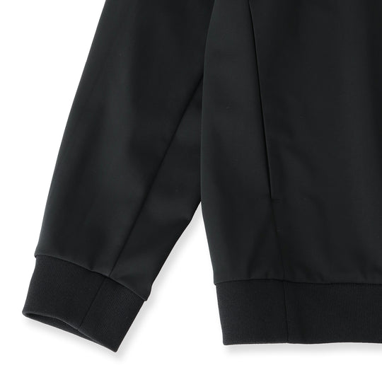 マットツイストスタンドカラー ジップアップジャケット ブラック