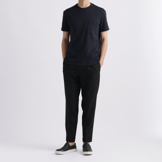 【リニューアルモデル】SUVIN PLATINUMテーラードポケットTシャツ ネイビー