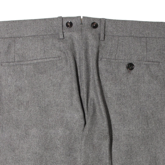 H BARBER カシミヤナイロン ツープリーツテーパードパンツ グレー