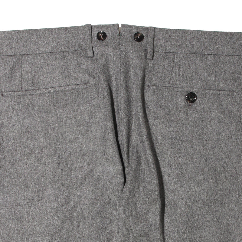 H BARBER カシミヤナイロン ツープリーツテーパードパンツ グレー